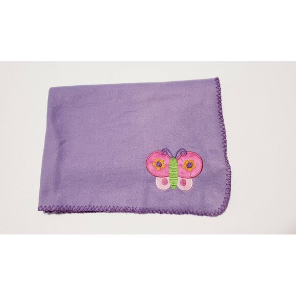 Stephen Joseph Blanket Purple Butterfly Baby Girl light fleece - Picture 1 of 5